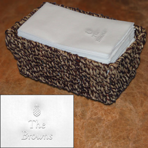 Hospitality Guest Towel Set (WRT201) with embossed pineapple motif