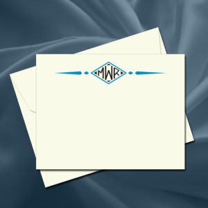 Diamond Monogram Watchband Notecards - Personal Stationery Set of 20 (WRT762)