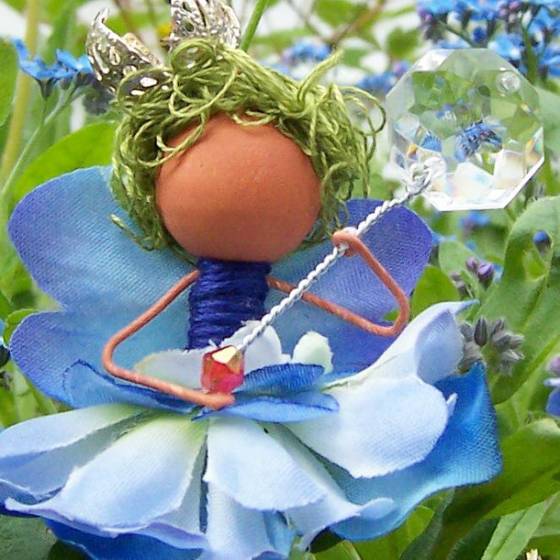 Blue Fairy Custom Artisan Made Ornament Faery Decor