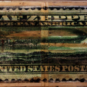 '1930 U.S. Zeppelin Postage Stamp' Dining Table